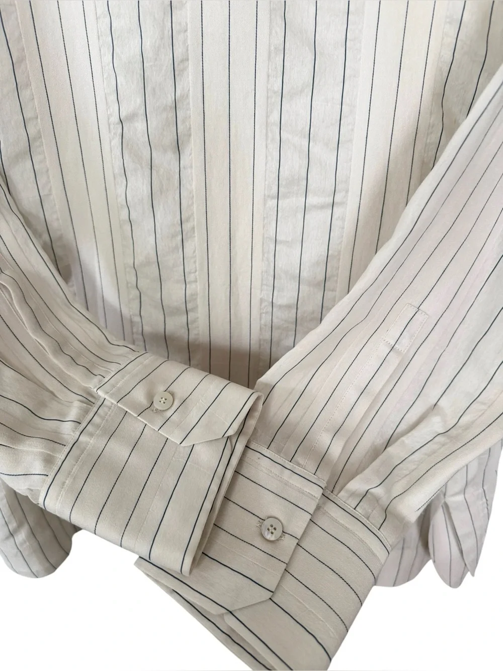 MaxMara Leisure Toledo‎ Pin Striped Silk Blend Tunic Long Sleeve Shirt Medium